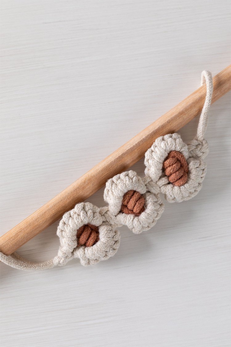 Raspberry Macrame Tie Back Set of 2