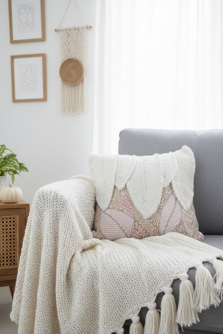 Flutterleaf Blush Cushion cover