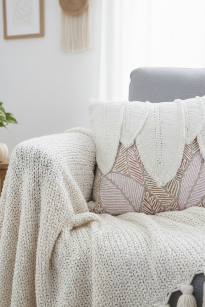 Flutterleaf Blush Cushion cover