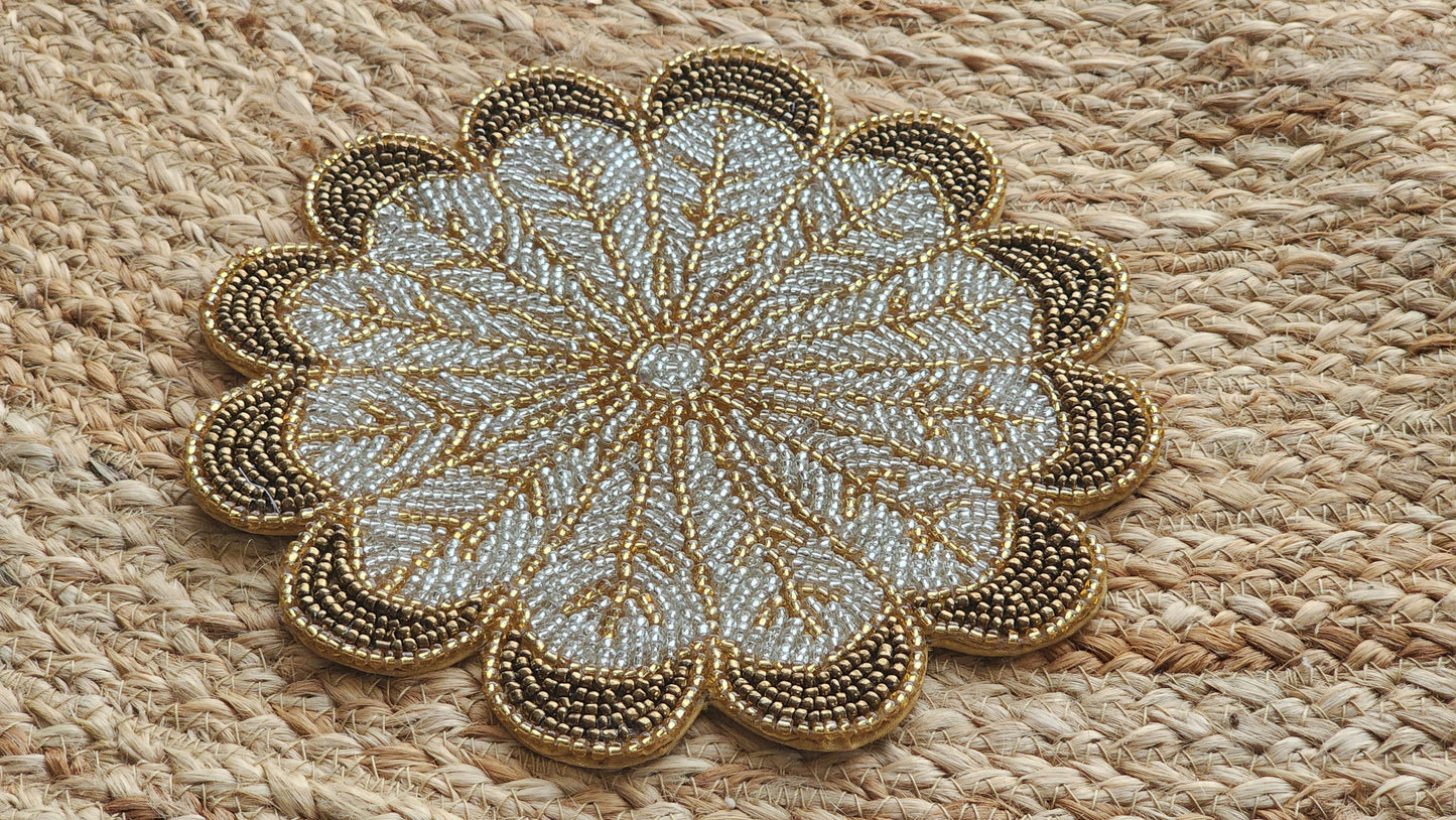 Golden Beaded Tableware Set