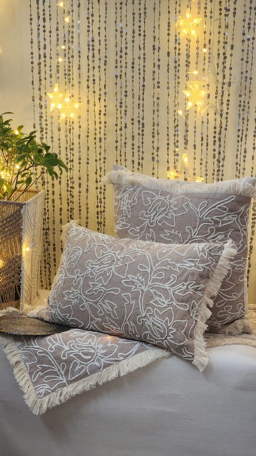 Festive Cushions, Runner, Tableware and String Curtain Set