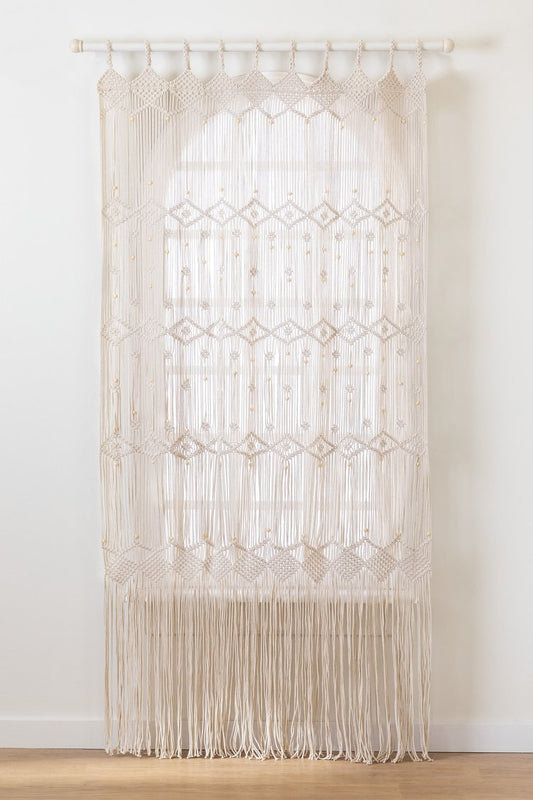 Ranjhol - Wooden Bead Macrame Curtain