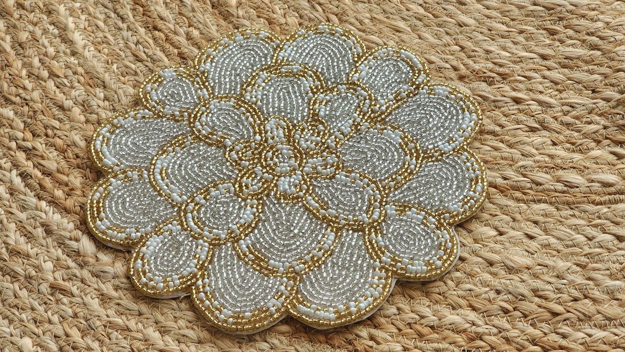 Silver Beaded Tableware Set